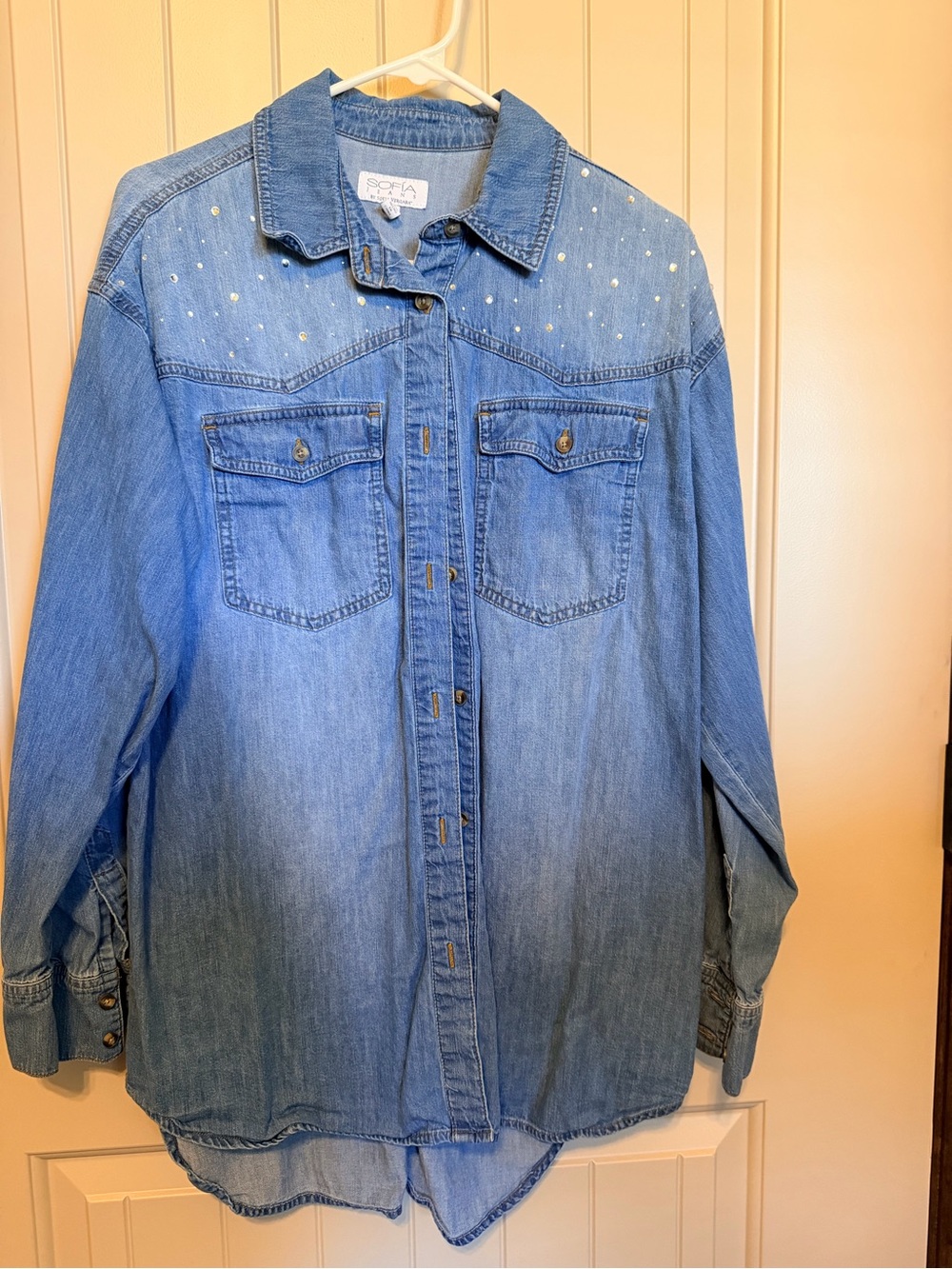 Light Blue Denim shirt with Studs